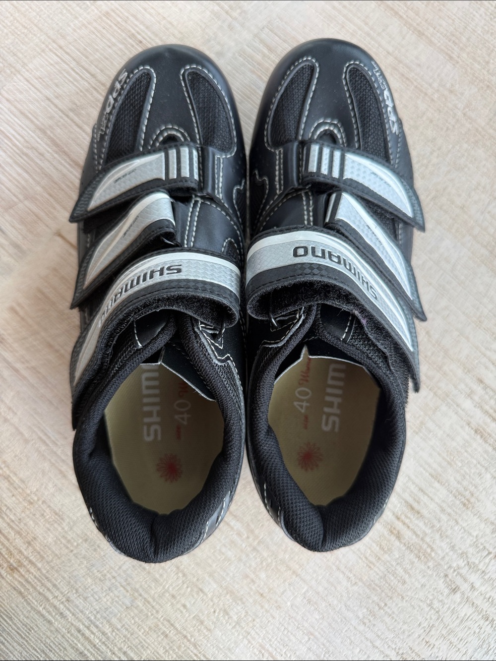 Shimano Black and Silver Road Cycling Shoes w/ 3 Straps women’s euro size 40